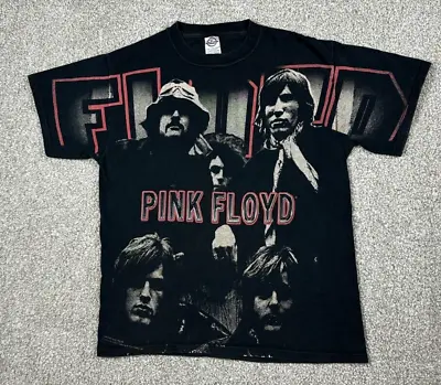 Vintage Pink Floyd Shirt Mens Medium Black All Over Print 2004 Music Band Y2K • $59.95