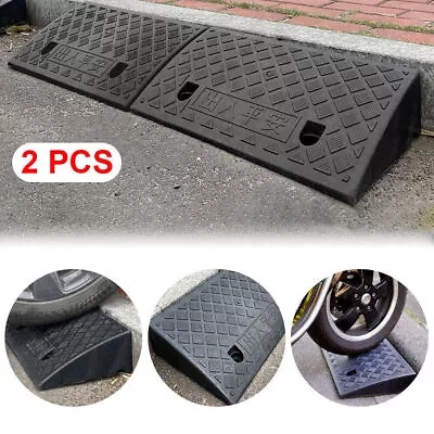 2X Heavy Duty Kerb Ramp Portable Curb Ramps For Car Doorways Wheelchair Bicycles • $31.86