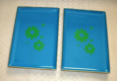 Vintage Japan Lacquer Ware Set Of 2 Small Snack Trays Mid Century Japan • $14.95