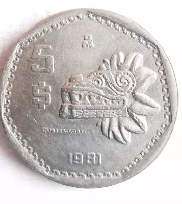 1981 MEXICO 5 PESOS - High Quality Coin - FREE SHIP - Mexico Bin #C • $7.99