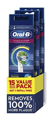 New Oral-B Flossaction Electric Toothbrush Replacement Brush Head Refills 15 • $59.99