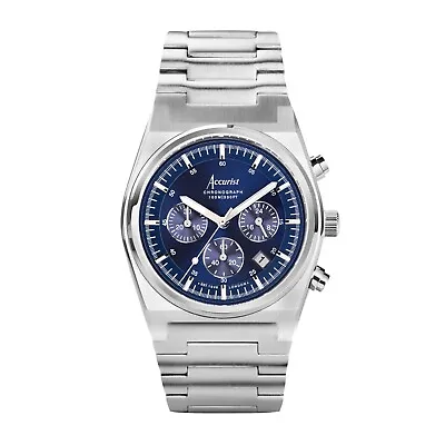 Accurist Origin Men's Chronograph Watch Royal Blue Dial  Brand New RRP £209.00 • £209