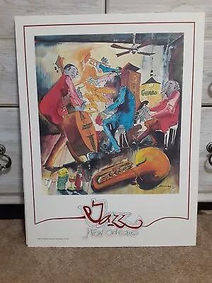 Leo Meiersdorff 1978 Jazz New Orleans Watercolor Poster Gc 20 By 26 Read • $100