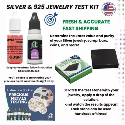 Silver 925 Testing Kit Neutralizer Solution Acid Scratch Stone Test Authenticity • $13.59