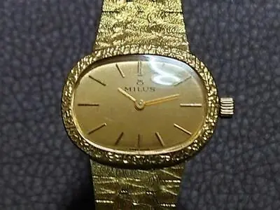 MILUS Vintage Watch Manual Winding Oval Swiss Made Gold Arm 17cm Woman 1970s • $152.10