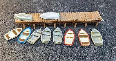 N Scale Boat Dock Set With 10 Boats And 2 Docks • $10