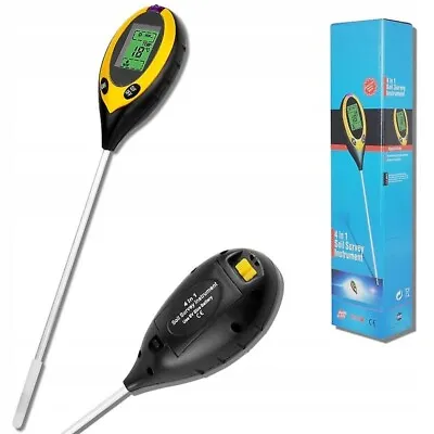 4 In 1 Soil PH Tester Water Moisture Light Meter Thermometer For Plant Seeding • $10.99