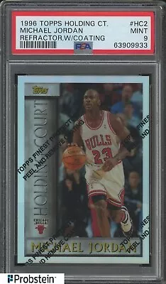 1996-97 Topps Holding Court Refractor Michael Jordan Bulls HOF Coating PSA 9 • $100