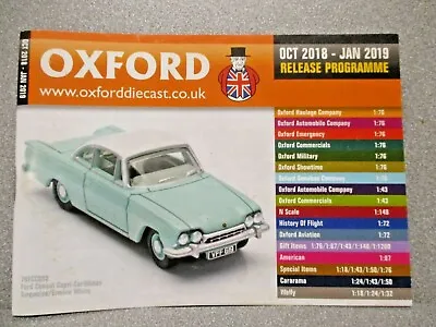 £1.99 • Buy OXFORD DIECAST CATALOGUE ~ RELEASE PROGRAMME  Oct 2018 - Jan 2019
