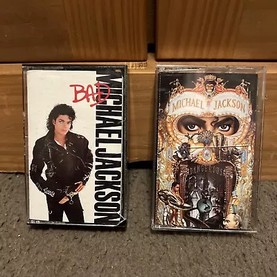 Michael Jackson  BAD  1987 &  Dangerous  1991 Cassette Tape Albums Epic Label  • $9.99