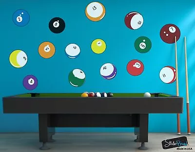 Billiard Pool Balls Graphic Wall Decal Sticker #OS_MB130 • $161.98