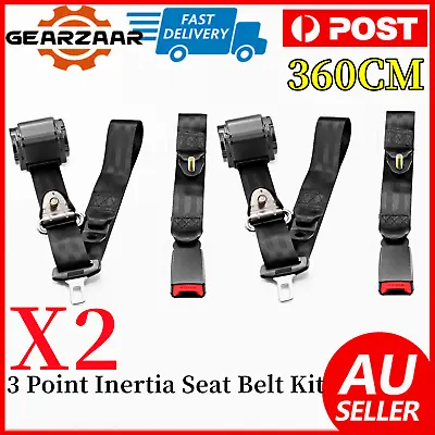 2Pcs Universal 3 Point Inertia Seat Belt Kit Car Truck Adjustable Safety Belts • $52.99