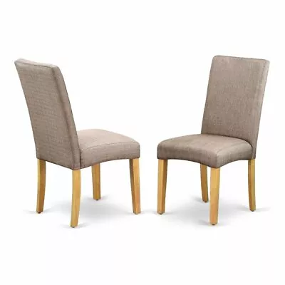 East West Furniture Driscol 39  Fabric Dining Chairs In Oak/Gray (Set Of 2) • $137.48