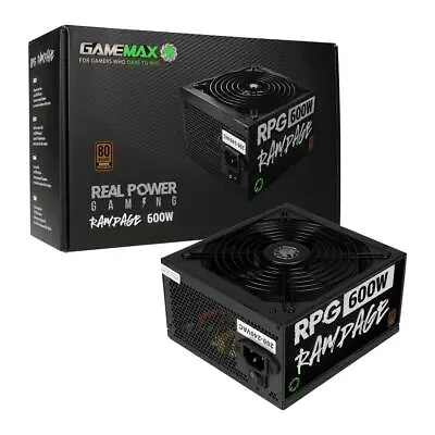 £46.29 • Buy Game Max RPG Rampage 600W 80 PLUS Bronze Non-Modular PSU Power Supply GMXRPG600