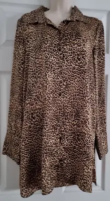 Women's Top Long Sleeve Leopard Print Shirt With Zara Size EUR L 14-20 UK • £24.99