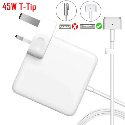 AC Power Adapter Charger 45W For Apple MacBook Air 11  13  A1436 2012-2017 T-Tip • £13.99