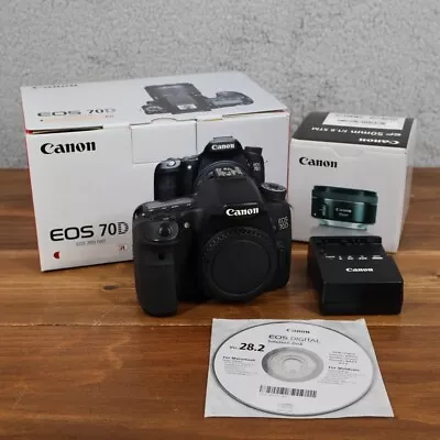 Canon EOS 70D Camera DSLR 20.2MP Bundle And EF 50MM Lens F 1.8 STM EUC • $419.99