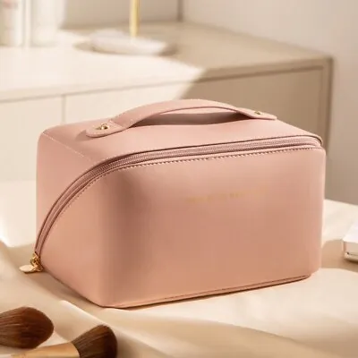 Cosmetic Case Storage Box Travel Organizer Pouch~Toiletry Portable PU Makeup Bag • £5.99