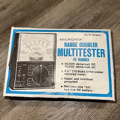 Micronta 22-204C Vintage Range Doubler Multitester/Multi-meter 43 Ranges • $29.90