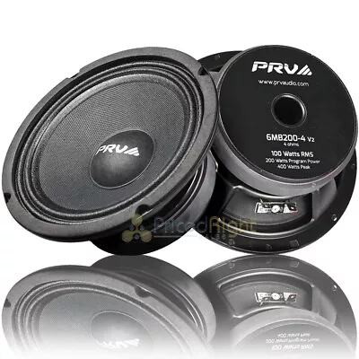 6  Mid Bass Speakers 200W Max Power 1.5  VC 4 Ohm 6MB200-4 V2 2 Pack PRV Audio • $59.82