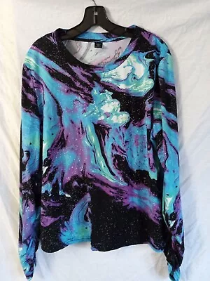 Ladies 3x Top Planets Galaxy Stars Psychedelic Hippie Festival Boho Ruched • £18.31