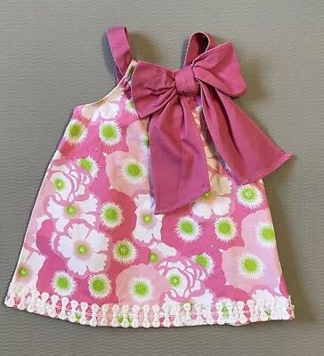 Mud Pie Girls Size 9-12 Months Pink Floral Sundress • $6.99