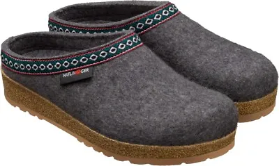 Haflinger Franzl Anthracite Grey Wool Slippers Men/women Clogs • £108.20