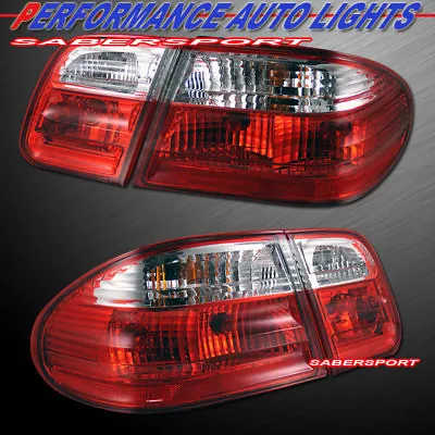 Set Of 4pcs Red Clear Taillights For 1996-2002 Mercedes W210 E-Class Sedan • $109.99
