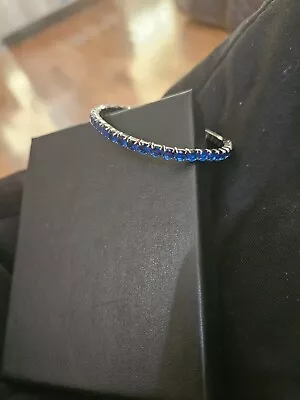 Macy's Sapphire Blue Tennis Bracelet. Stretch. NIB • $25