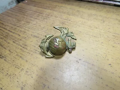 Vintage Marine Corps Officer Eagle Globe Anchor Dress Hat Badge • $59.99