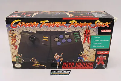 Capcom Street Fighter Power Stick Super Nintendo SNES Arcade Fight Stick CIB MIB • $249.99