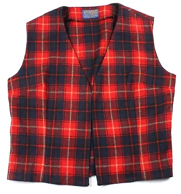 Pendleton Vintage 60's Made In USA Wool Plaid Vest Waistcoat Mens Small • $14.99