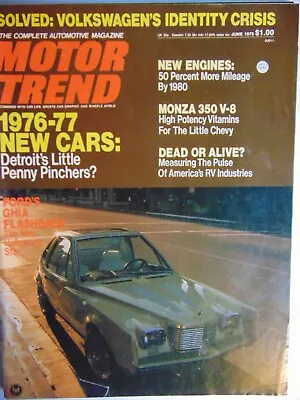 $10.50 • Buy Motor Trend  Magazine June 1975 MONZA 350 V-8