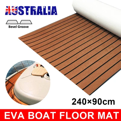 $63.95 • Buy 240×90cm Boat Decking EVA Foam Sheet Teak Flooring EVA Yacht Marine Carpet Brown