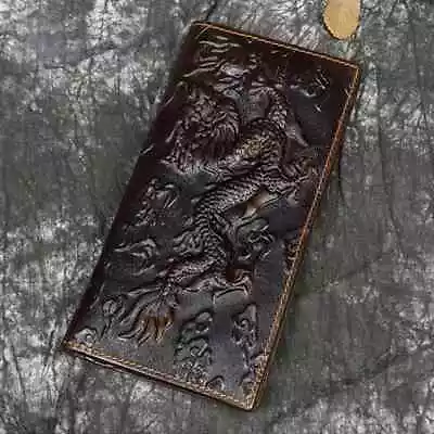 2024 Men's Dragon Leather Wallet Red/Brown Long Bifold Wallet Pick A Style! • $19.99