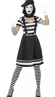 Lady Mime Artist Smiffys Fancy Dress Costume Size M • £19.99