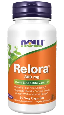 NOW Foods Relora 300mg. 60 Vegetable Caps 03/25EXP Magnolia Officinalisbark Ext • $15.40