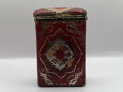Vintage Cigarette Case Soft Leather Spring Closure Red Gold Prop 2.75 X 2.25” • $20