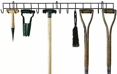 Garden Tool Rack Holder Garage Shed Wall Mounted Storage Organiser 16 Hooks • £18.95