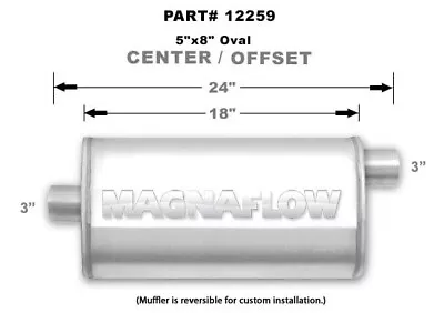 Magnaflow Universal Performance Exhaust Muffler 12259 Straight Through 5x8 Oval • $145