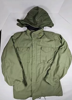 Vintage M65 Cold Weather Olive Green Field Jacket Coat Military Army SML Regular • $68.88