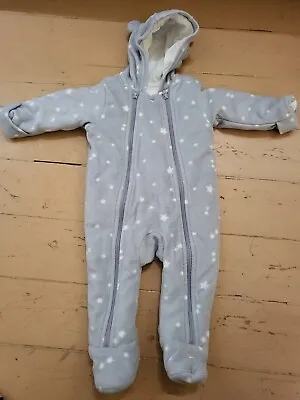 M&S Baby Fleece Pramsuit Snowsuit • £2.50