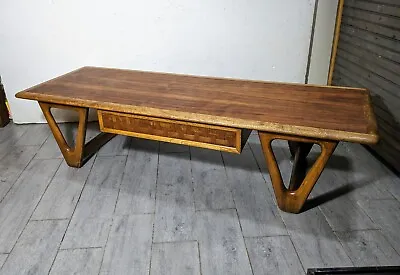 Vintage Lane Perception Mid Century Modern Walnut Coffee Table Sculptural Wood • $990
