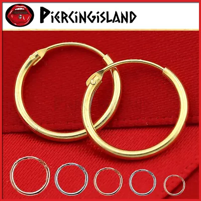 Sterling Silver Mens Women Kid Ring Hoop Sleeper Earrings Gift Nose Ear Piercing • $3.54