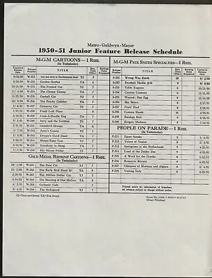 1940's/50's Mgm Studio Film Scheduling Documents (4) • $25