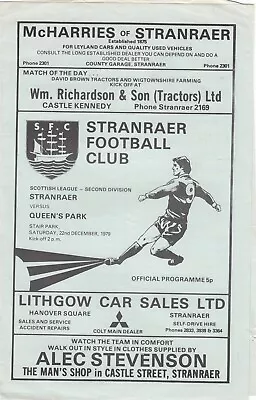 Stranraer V Queens Park 1979/80 (22 Dec) • £2