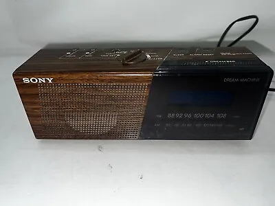 Vintage SONY Dream Machine Wood Clock Alarm Radio FM/AM ICF-C70W • $39.98