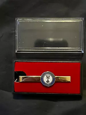 Masonic US Navy Square Compass Tie Bar Necktie Gold Color Fraternity NEW! • $9.96