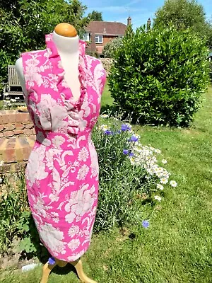 £14.99 • Buy Jessica Howard. Pink Patterned. Dress. Party/Cocktail/Wedding. Ruffle. Size 10.