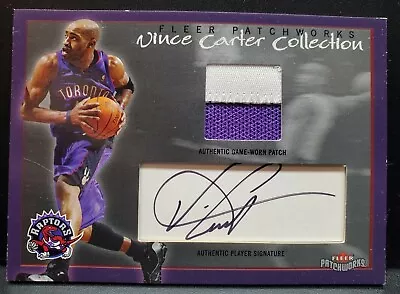 2003-04 Fleer Patchworks Vince Carter Autograph #VC7 Patch Autographed AUTO /150 • $125